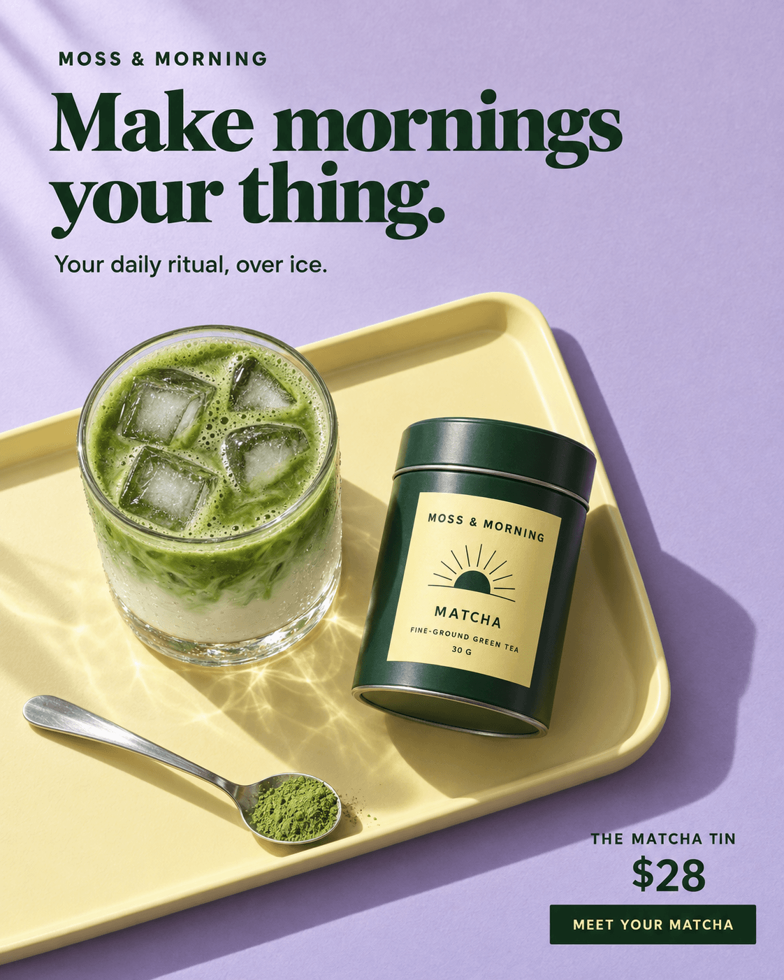 Moss & Morning static image ad created by MKRV Studios